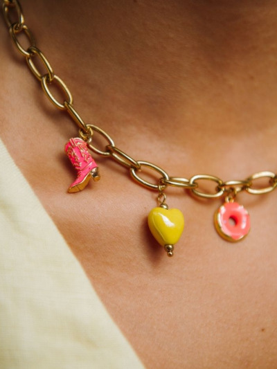 Pendentif coeur jaune
