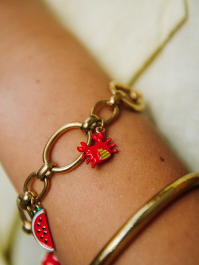 Pendentif rouge crabe
