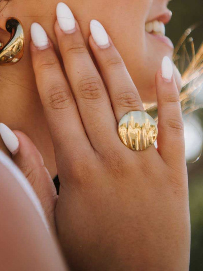 Bague dorée inoxydable
