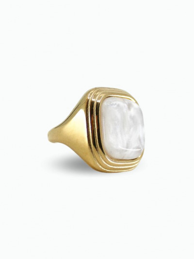 Bague acier inoxydable doré femme