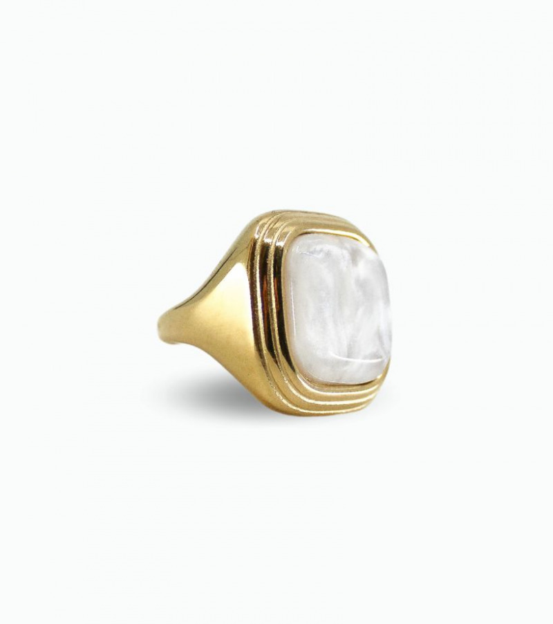 Bague acier inoxydable doré femme
