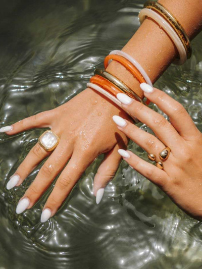 Bague acier inoxydable doré femme