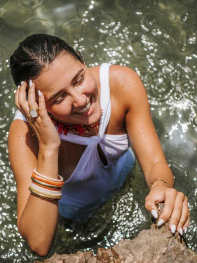 Bague acier inoxydable doré femme