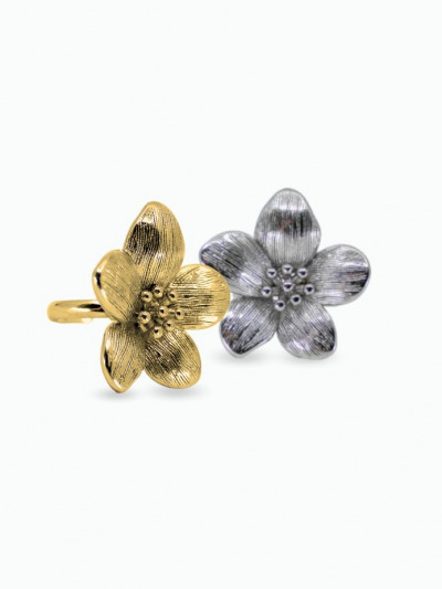 Bague fleur dorée