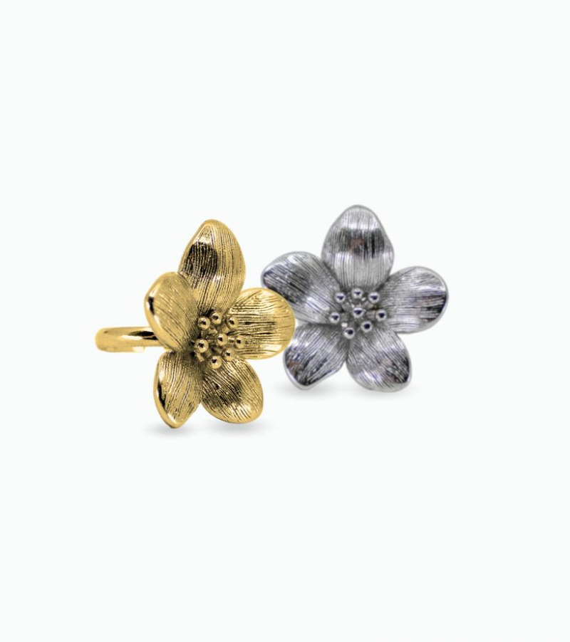 Bague fleur dorée