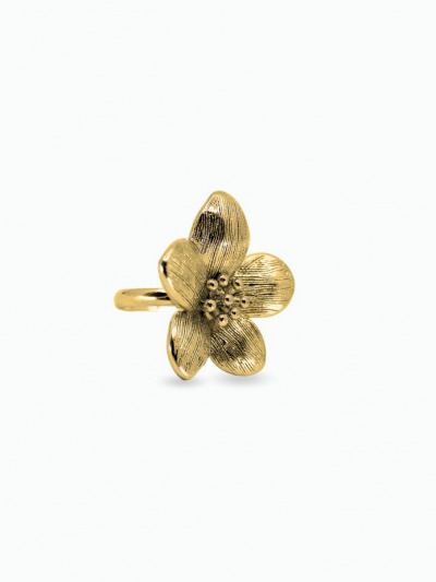 Bague fleur dorée