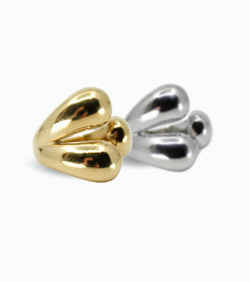 Bague femme acier doré