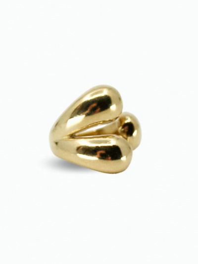 Bague femme acier doré