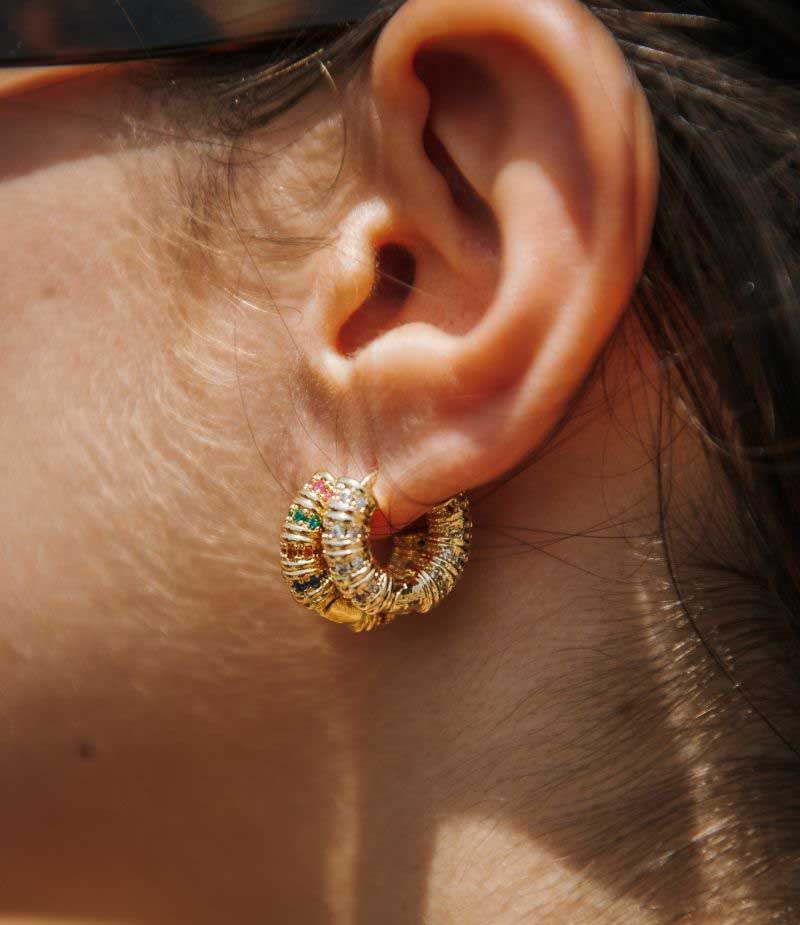 Boucles d'oreilles avec cristaux