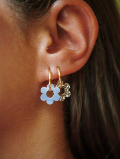 Boucle d'oreille créole fleur