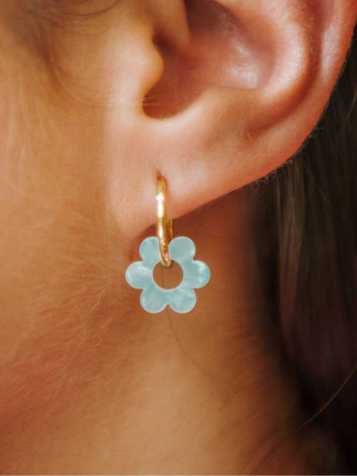 Boucle d'oreille créole fleur