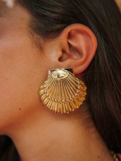 Boucle d'oreille coquille saint jacques