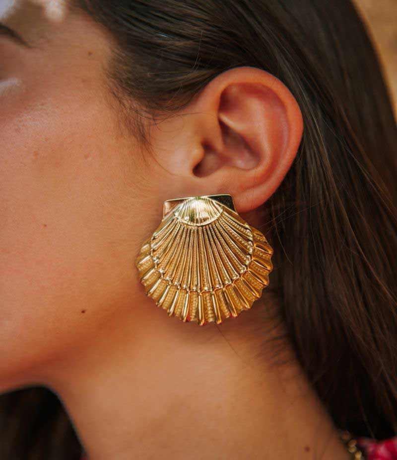 Boucle d'oreille coquille saint jacques
