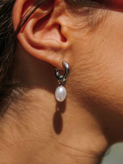 Boucle d'oreille perle nacre