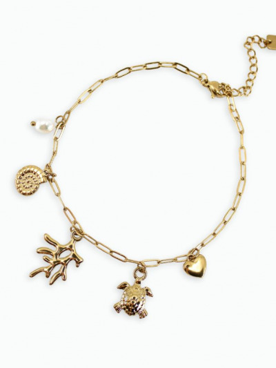 Bracelet cheville coquillage
