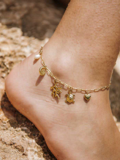 Bracelet cheville coquillage