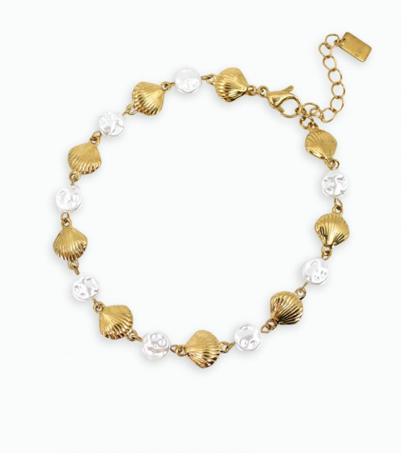 Chaine de cheville acier inoxydable doré​