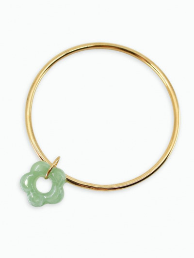 Bracelet avec fleur verte