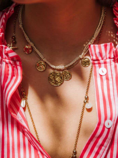 Gros collier doré