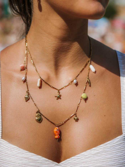 Collier de perles colorées
