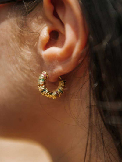 Boucles d'oreilles avec cristaux