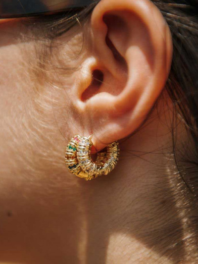 Boucles d'oreilles avec cristaux