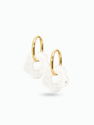 Boucles d'oreilles fleur résine