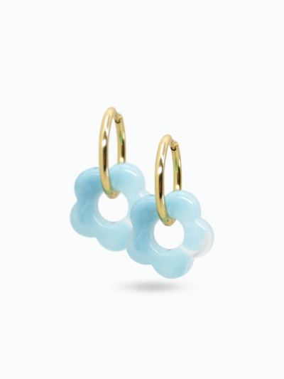 Boucles d'oreilles fleur résine