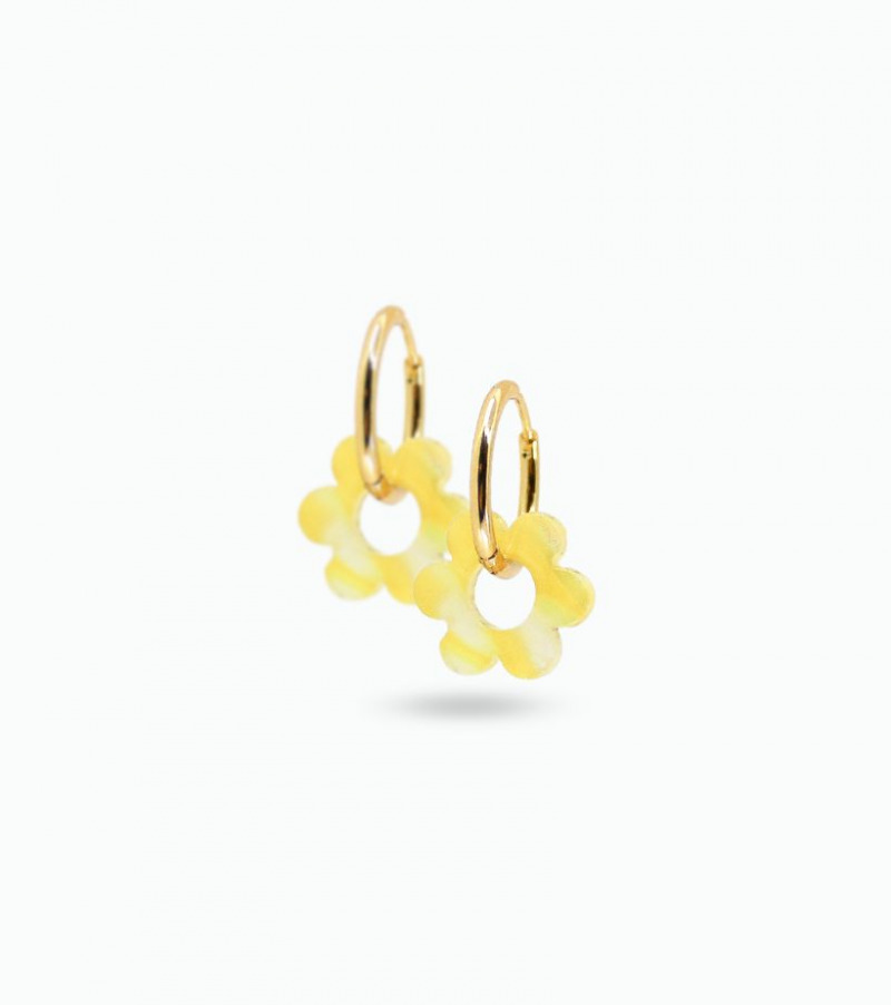 Boucle d'oreille créole fleur