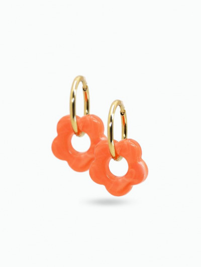 Boucles d'oreilles fleur résine