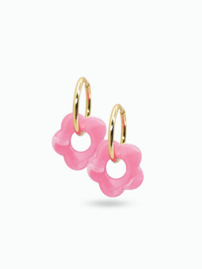 Boucles d'oreilles fleur résine