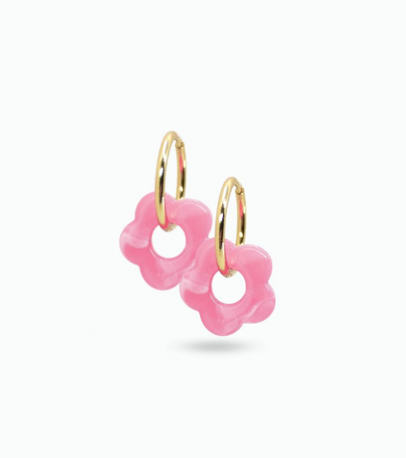 Boucles d'oreilles fleur résine