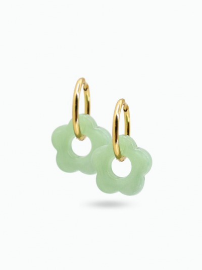 Boucles d'oreilles fleur résine