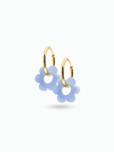 Boucle d'oreille créole fleur