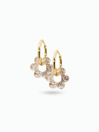 Boucle d'oreille créole fleur