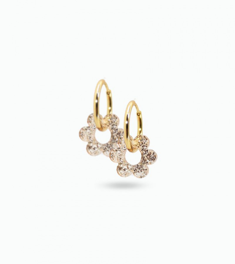 Boucle d'oreille créole fleur