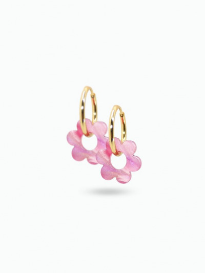 Boucle d'oreille créole fleur