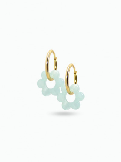 Boucle d'oreille créole fleur