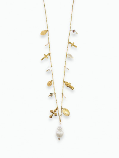 Collier long sautoir doré​​