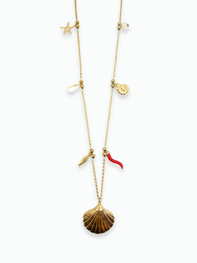 Collier coquillage doré