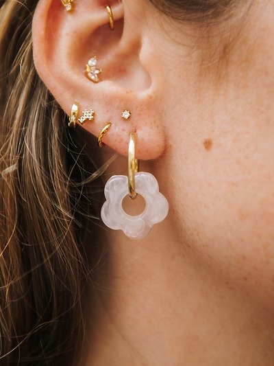 Boucles d'oreilles fleur résine
