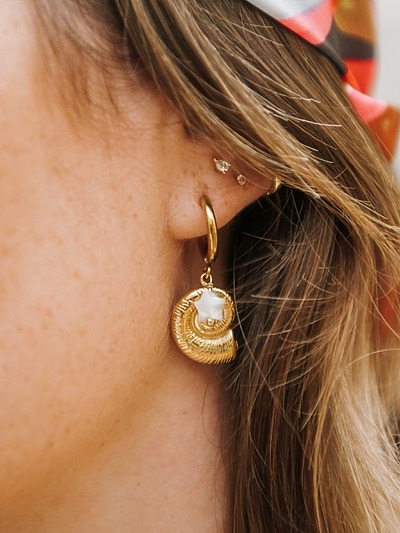 Boucle d oreille coquillage acier inoxydable​