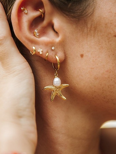 Boucle d oreille coquillage acier inoxydable​