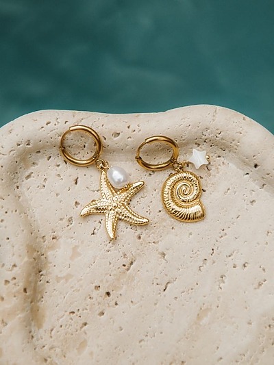 Boucle d oreille coquillage acier inoxydable​