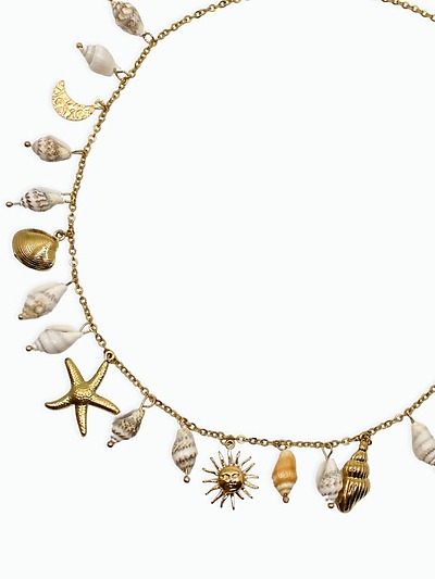 collier breloque coquillage​