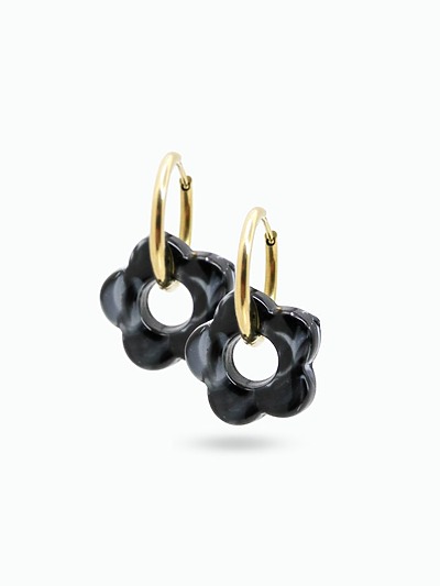 Boucles d'oreilles fleur résine
