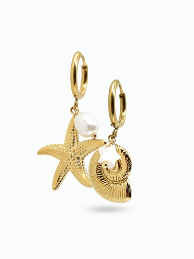 Boucle d oreille coquillage acier inoxydable​