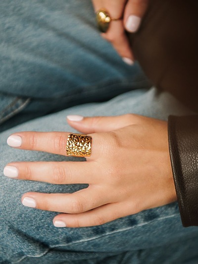 Bague acier pour femme