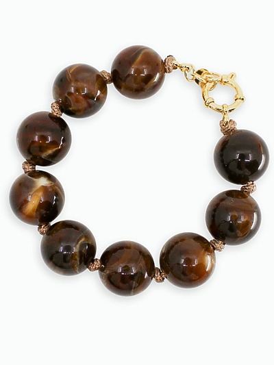 Bracelet femme en perles marron