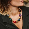 Collier femme en perles colorées